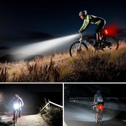 Bike Light USB Rechargeable Mountain Bike Warning Light, Specification:Front Light + Tail Light-garmade.com