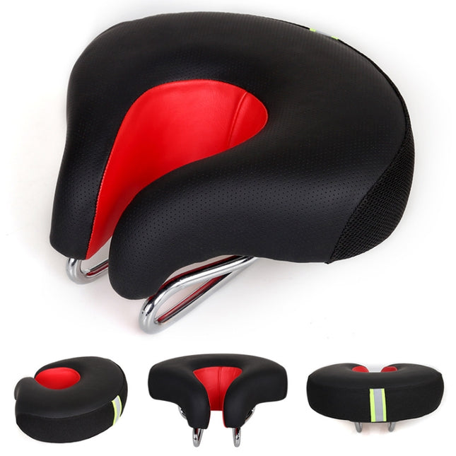 Noseless Bicycle Saddle Mountain Bike Thickened Soft Cushion(Red)-garmade.com