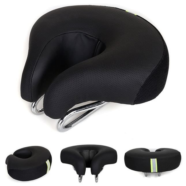 Noseless Bicycle Saddle Mountain Bike Thickened Soft Cushion(Black)-garmade.com
