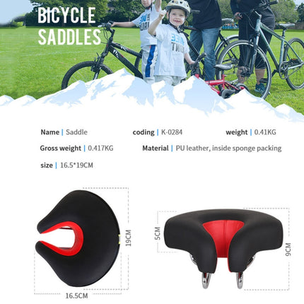 Noseless Bicycle Saddle Mountain Bike Thickened Soft Cushion(Black)-garmade.com