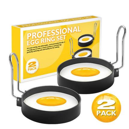 Egg Ring Iron Spray Non-Stick Round Omelette Model Omelette Mold, Specification: 2 PCS-garmade.com