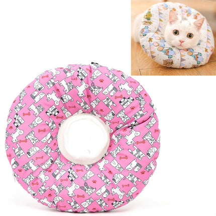 Cat Supplies Detachable Waterproof Anti-Bite Anti-Licking Collar Cat Circle Neck Headgear, Specification: M(Pink Dog)-garmade.com