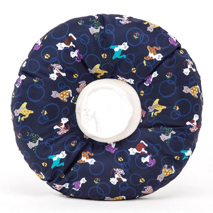 Cat Supplies Detachable Waterproof Anti-Bite Anti-Licking Collar Cat Circle Neck Headgear, Specification: XL(Navy Cat)-garmade.com