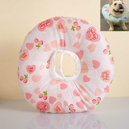 2 PCS Cat Anti-Lick And Anti-Bite Soft Ring Dog Collar Pet Supplies, Size:XS(Big Love Pink)-garmade.com