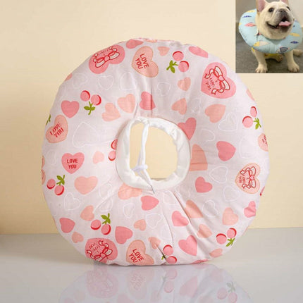 2 PCS Cat Anti-Lick And Anti-Bite Soft Ring Dog Collar Pet Supplies, Size:S(Big Love Pink)-garmade.com