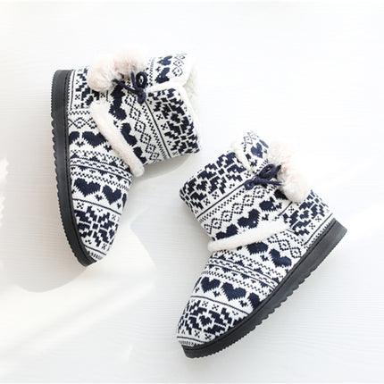 Winter High-Top Cotton Slippers Cotton Slippers With Heel Velvet Thick-Soled Indoor Warm Shoes, Size:37-38(Black)-garmade.com