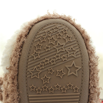 Elk Slippers Cute Thick-Soled With Heel Cotton Slippers Autumn And Winter Cotton Slippers, Colour: Brown(36)-garmade.com