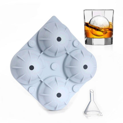 2 PCS Silicone 4-Hole Ice Ball Mold Ice Tray( Blue)-garmade.com