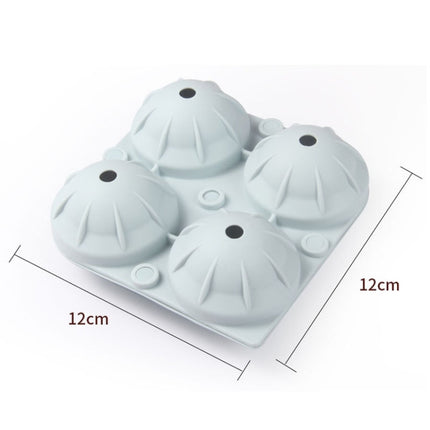 2 PCS Silicone 4-Hole Ice Ball Mold Ice Tray( Orange)-garmade.com