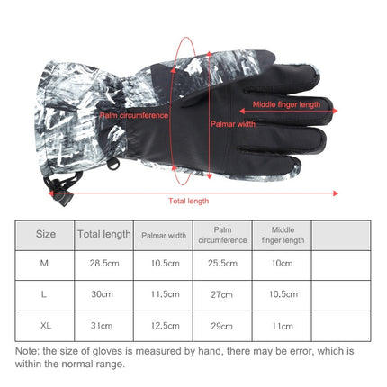 Winter Thermal Ski Gloves Outdoor Waterproof Velvet Gloves Thickening Touch Screen Motorcycle Gloves, Size: L(Red)-garmade.com