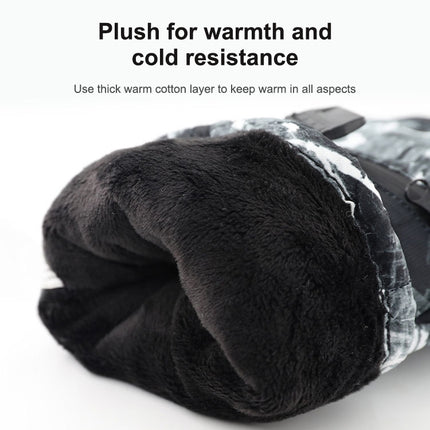 Winter Thermal Ski Gloves Outdoor Waterproof Velvet Gloves Thickening Touch Screen Motorcycle Gloves, Size: XL(Black)-garmade.com
