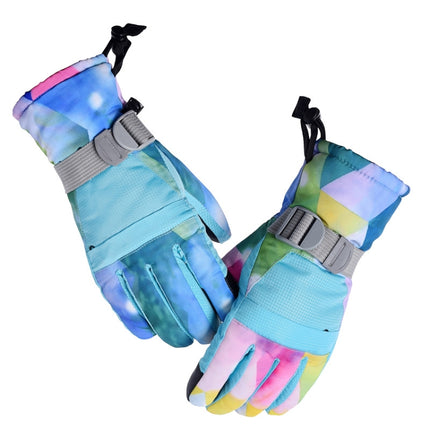 Unisex Skiing Riding Winter Outdoor Sports Touch Screen Thickened Splashproof Windproof Warm Gloves, Size: XS(Narcissus)-garmade.com