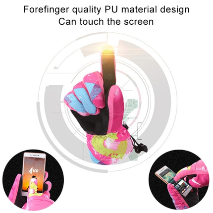 Unisex Skiing Riding Winter Outdoor Sports Touch Screen Thickened Splashproof Windproof Warm Gloves, Size: XS(Pink)-garmade.com