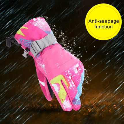 Unisex Skiing Riding Winter Outdoor Sports Touch Screen Thickened Splashproof Windproof Warm Gloves, Size: M(Pink)-garmade.com