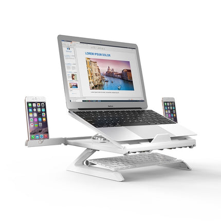 Multifunctional Folding Notebook Stand Monitor Increase Rack, Colour: Tripod (White)-garmade.com