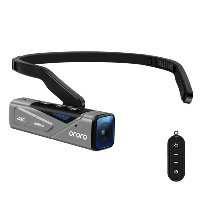 ORDRO EP7 4K Head-Mounted Auto Focus Live Video Smart Sports Camera, Style:With Remote Control(Silver Black)-garmade.com
