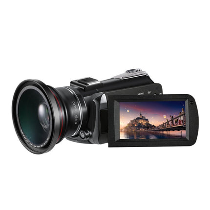 ORDRO AC5 4K HD Night Vision WiFi 12X Optical Zoom Digital Video DV Camera Camcorder, Style:Standard + Microphone + Handheld Stand(Black)-garmade.com