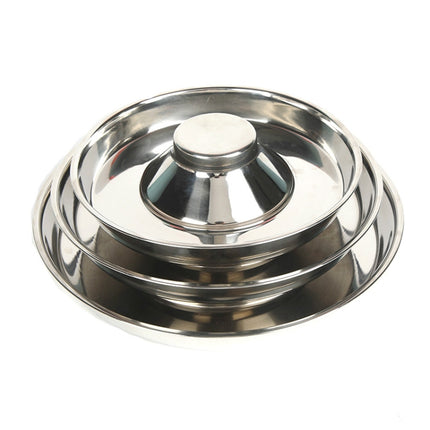 Pet Dog Food Bowl Dog Food Bowl Stainless Steel Slow Food Bowl Pet Supplies, Size:26cm-garmade.com