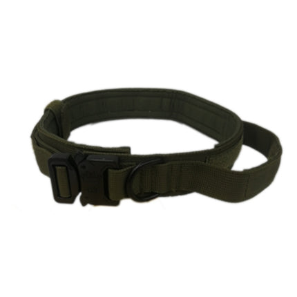 Nylon Thickened Large And Medium-Sized Dog Traction Collar Pet Collar, Size:L(Army Green)-garmade.com