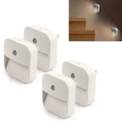 4 PCS Light Control Smart Sensor Night Light Bedroom LED Light, US Plug, Style:Dimmable, Specification:12LED-garmade.com