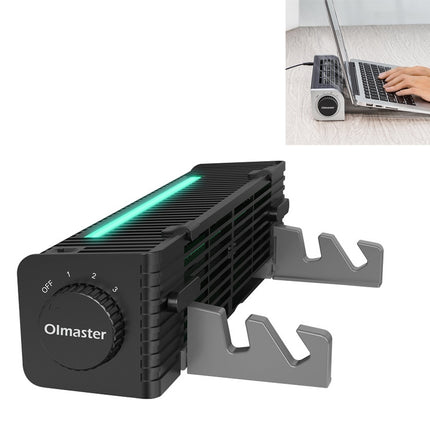 Olmaster Notebook High Air Volume Radiator USB Fan Bracket, Style:Square RGB CF-1692RGB-garmade.com