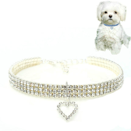 2 PCS Pet Supplies Elastic Love Cats And Dogs Accessories Pet Collars, Size:S(White)-garmade.com