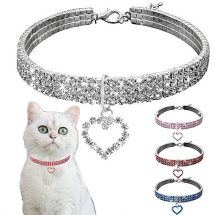 2 PCS Pet Supplies Elastic Love Cats And Dogs Accessories Pet Collars, Size:S(Red)-garmade.com