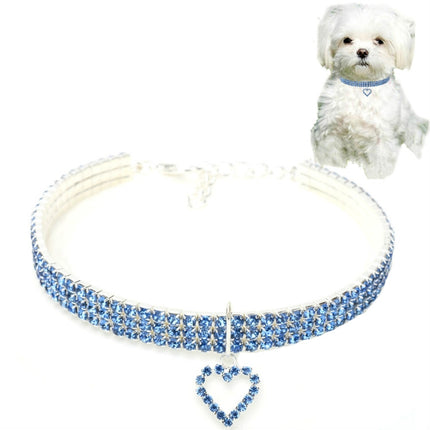 2 PCS Pet Supplies Elastic Love Cats And Dogs Accessories Pet Collars, Size:M(Blue)-garmade.com