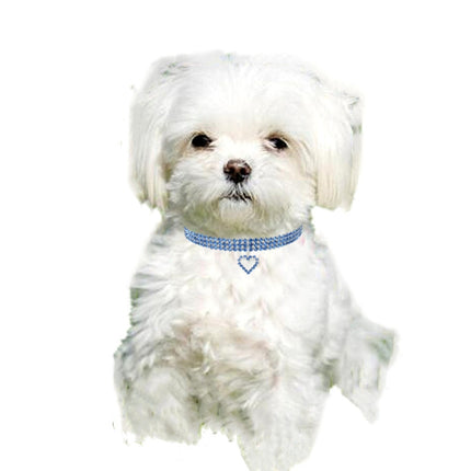 2 PCS Pet Supplies Elastic Love Cats And Dogs Accessories Pet Collars, Size:M(Blue)-garmade.com