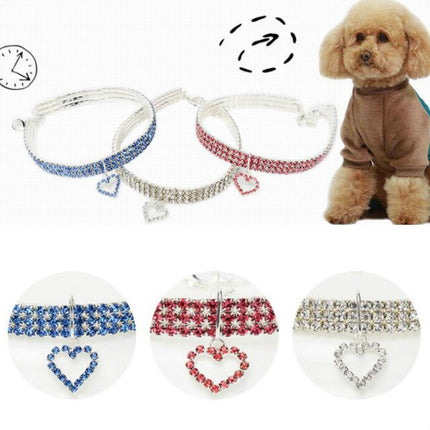 2 PCS Pet Supplies Elastic Love Cats And Dogs Accessories Pet Collars, Size:M(Pink)-garmade.com