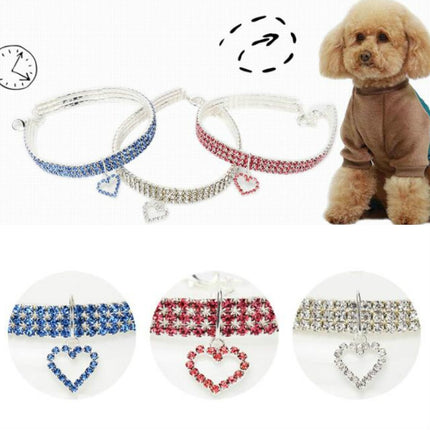 2 PCS Pet Supplies Elastic Love Cats And Dogs Accessories Pet Collars, Size:L(Red)-garmade.com