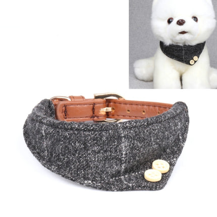 2 PCS Dog Collars Pet PU Triangle Collars, Specification: 1.3x34cm(Gray)-garmade.com