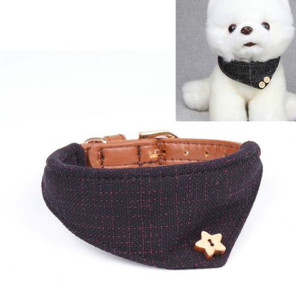 2 PCS Dog Collars Pet PU Triangle Collars, Specification: 1.3x34cm(Navy)-garmade.com