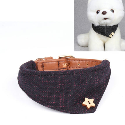 2 PCS Dog Collars Pet PU Triangle Collars, Specification: 1.5x47cm(Navy)-garmade.com