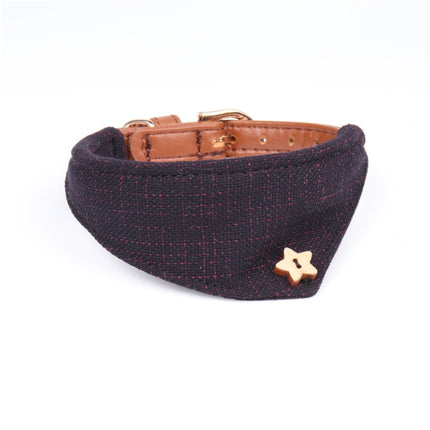 2 PCS Dog Collars Pet PU Triangle Collars, Specification: 1.5x47cm(Navy)-garmade.com