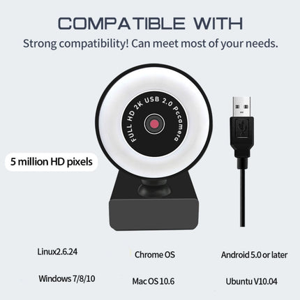 A9mini USB Drive-Free HD Fill Light Camera with Microphone, Pixel:2.0 Million Pixels 1080P-garmade.com