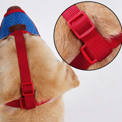 Doglemi Dog Muzzle Pet Supplies Breathable Bark Stopper Muzzle Dog Mouth Cover, Specification: S(Red)-garmade.com
