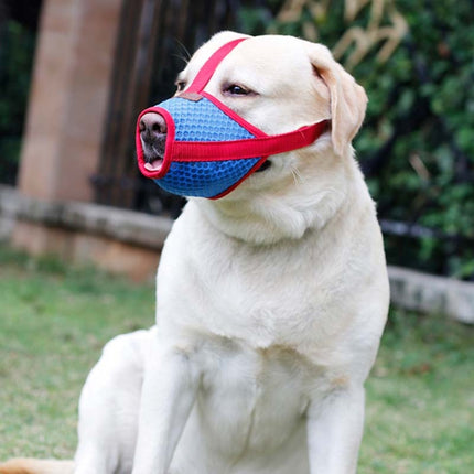 Doglemi Dog Muzzle Pet Supplies Breathable Bark Stopper Muzzle Dog Mouth Cover, Specification: S(Red)-garmade.com