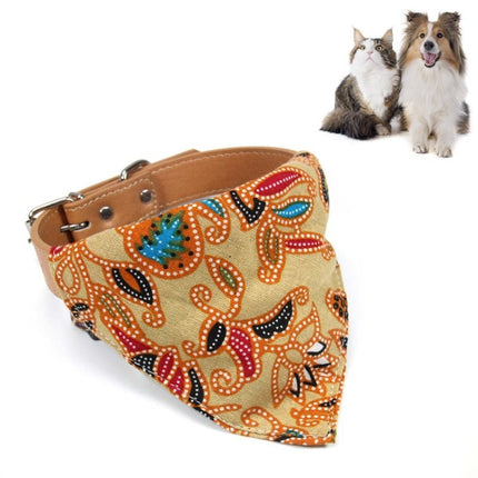 5 PCS Cotton Pet Bib Cat Headband Dog Saliva Towel, Size:XS(Khaki)-garmade.com