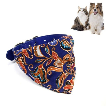 5 PCS Cotton Pet Bib Cat Headband Dog Saliva Towel, Size:M(Blue)-garmade.com
