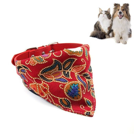5 PCS Cotton Pet Bib Cat Headband Dog Saliva Towel, Size:L(Red)-garmade.com