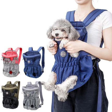 Doglemi Pet Outing Backpack Dog Shoulder Chest Bag Breathable Mesh Dog Cat Bag, Size:M(Green Black)-garmade.com