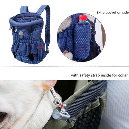 Doglemi Pet Outing Backpack Dog Shoulder Chest Bag Breathable Mesh Dog Cat Bag, Size:M(Pink Gray)-garmade.com