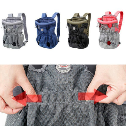 Doglemi Pet Outing Backpack Dog Shoulder Chest Bag Breathable Mesh Dog Cat Bag, Size:M(Blue)-garmade.com