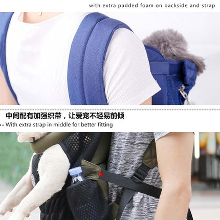 Doglemi Pet Outing Backpack Dog Shoulder Chest Bag Breathable Mesh Dog Cat Bag, Size:L(Pink Gray)-garmade.com