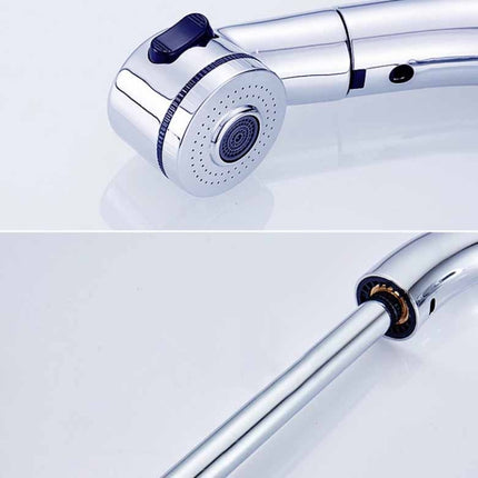 All-Copper Body Pull-Out Hot & Cold Water Faucet Liftable Washbasin Universal Faucet(Chrome)-garmade.com