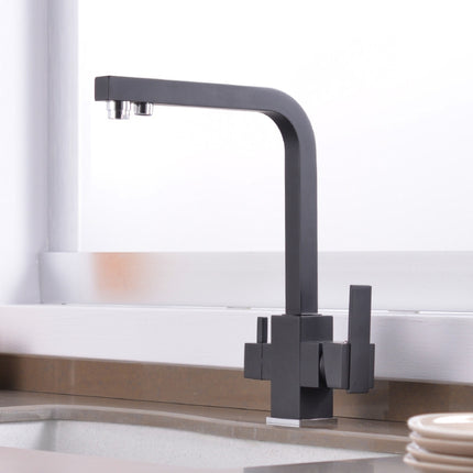 Copper Kitchen Sink Hot&Cold Water Purifier Faucet, Specification: Black-garmade.com