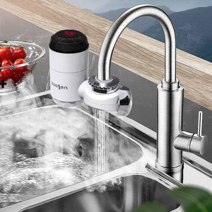 Zoosen Electric Hot Water Faucet Connection Type Instant Hot Water Faucet EU Plug, Style:With shower Head Connector-garmade.com