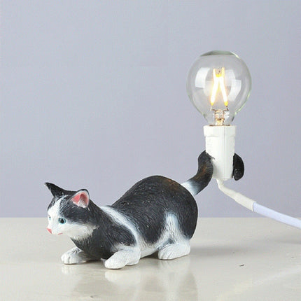 Cat Light Animal Table Lamp Mini Night Light, Power Plug:EU Plug(Meditation)-garmade.com