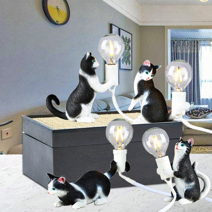 Cat Light Animal Table Lamp Mini Night Light, Power Plug:AU Plug(Meditation)-garmade.com